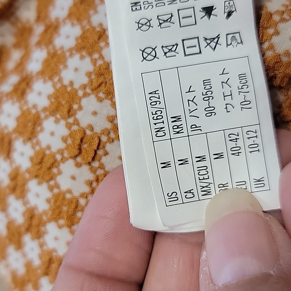 Forever 21 Size M Top Size L Bottoms Bikini Set, Knit Plaid, Gently Used - Picture 11 of 13